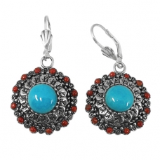 sterling silver turquoise earrings NEA2145/STQ ~ FREE SHIPPING ~
