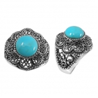 silver turquoise ring NRB4875/STQ ~ FREE SHIPPING ~