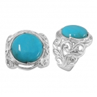 silver turquoise ring NRB5082/STQ ~ FREE SHIPPING ~