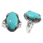 silver turquoise ring NRB5153/STQ ~ FREE SHIPPING ~